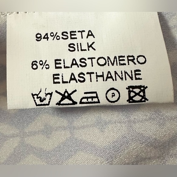 Whyci Milano Womens Printed Elastic Waist Slim Trouser Pants Blue White Sz IT 40 - Picture 6 of 7